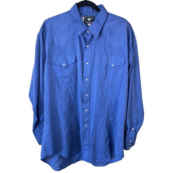 Vintage Flying R Ranchwear Pearl Snap Western Rodeo‎ Cowboy Shirt Mens XLarge - Picture 1 of 13